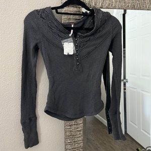 Free People Long Sleeve Button Top